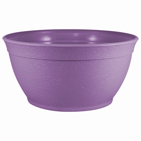 Emsco Group 14in Porch Planter, Textured Flower Pot and Herb Garden, Orchid Purple 2392-1